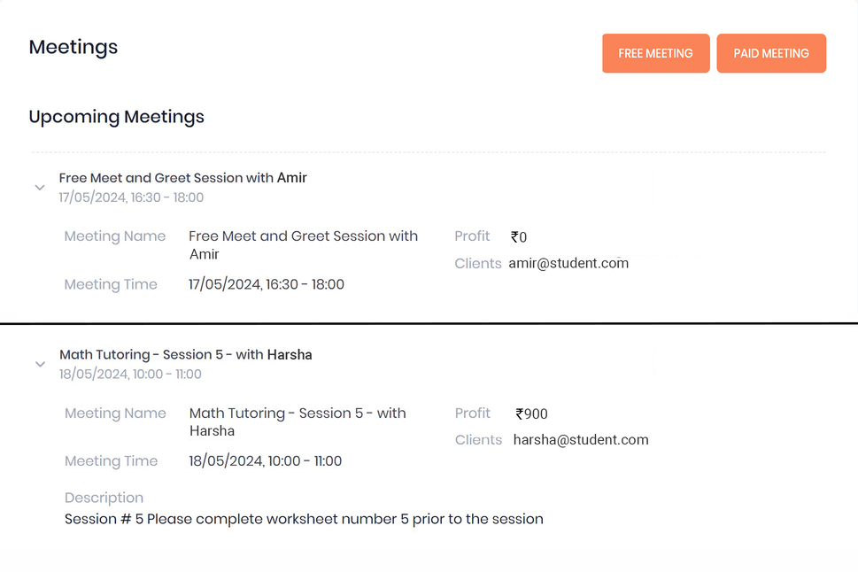 freedom to choose paid meeting or free meeting